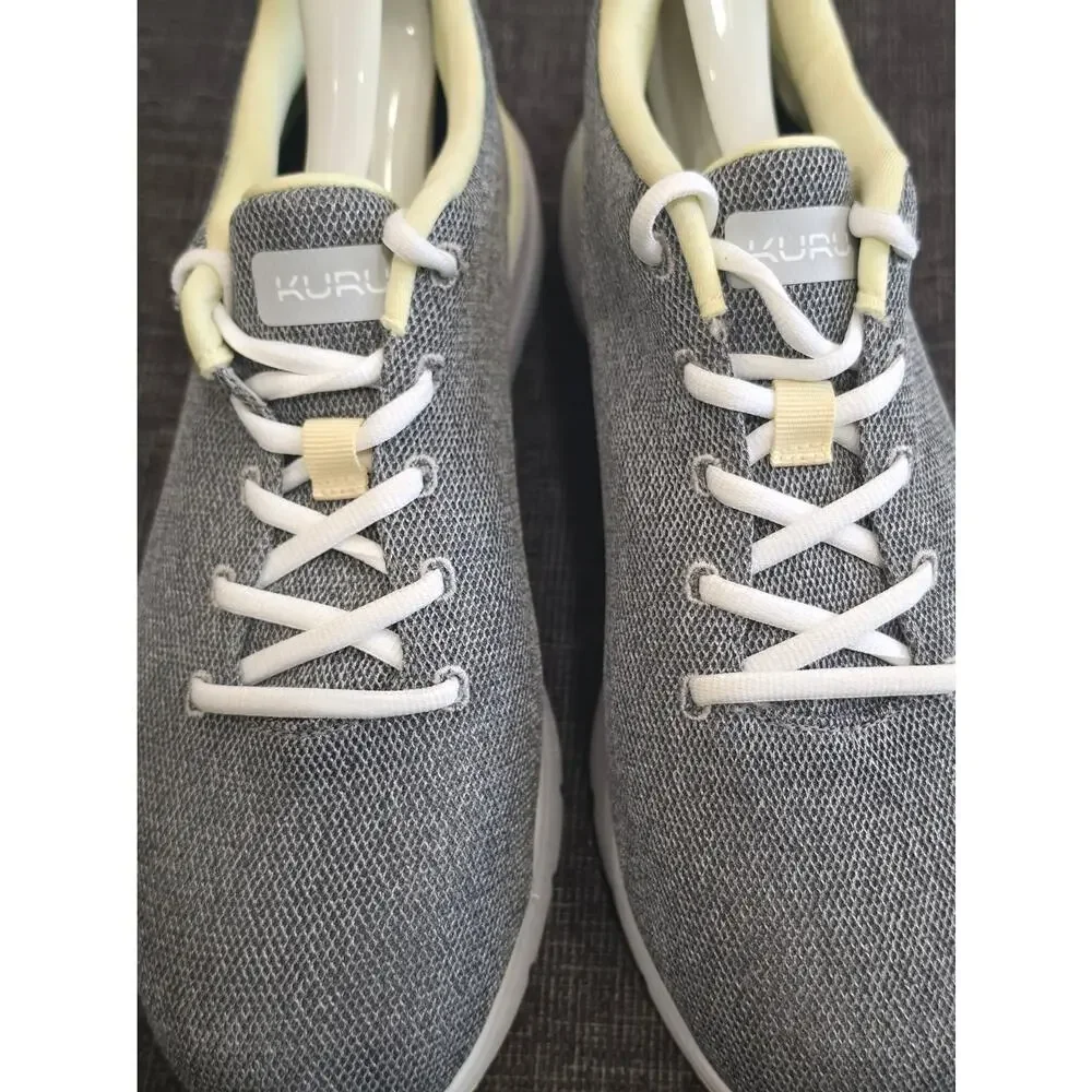KURU FLEX Via Women’s 9.5 Wide Dove Gray Pale Lime Orthopedic Walking Shoes